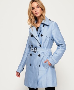 Superdry Belle Trench Női Kabát Kék | NRAQX0256